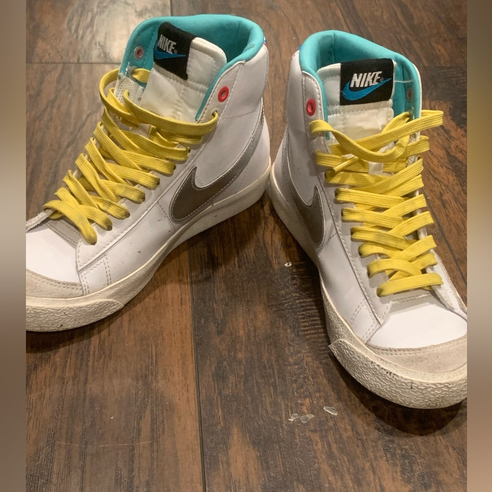Nike High-Top Sneakers with Yellow Laces
